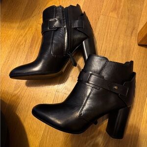 Tory Burch Black Colton Leather Booties Boots Size 6 85mm New